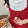 Collar con Colgante de Botella Plateado Estilo Ins del Mismo Estilo que la Bloggera para Mujer, Cadena Larga de Suéter para Primavera/Verano