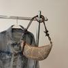 Bolsa Casual Estampa de Leopardo Bolsa de Lona Feminina Outono e Inverno 2024 Nova Moda Bolsa de Ombro Axila Bolsa Transversal Bolsa de Gado Texted