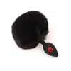 Plug Anal Feminino de Metal com Bola de Pelo de Cauda de Raposa e Coelho, Expansão Anal, Brinquedo Sexual Alternativo para Crianças Pequenas