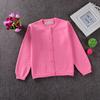 2026 Nueva Ropa de Primavera para Niños Cárdigan de Punto de Manga Larga para Niños y Niñas Estilo Coreano Suéter Chaqueta de Color Sólido para Niños