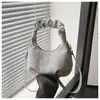 Lujo Ligero Retro Nuevo Gran Capacidad Plisado 2025 Color Puro Nube Color Puro Moda Bolso Pequeño Bandolera