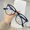 Gafas Lisas con Montura Transparente, Estilo Personalizado de Cara Lisa, Gafas para Miopía, Estilo de Celebridad de Internet, Gafas Terminadas Anti-Luz Azul C