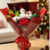 Ramo de Flores Artificiales Navideño Transfronterizo, Ramo de Flores de Hilo Puro Hecho a Mano, Ramo Terminado para Decoración del Hogar Navideño