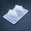 Molde epóxico de conejo de dos piezas diy espejo animal conejo molde tridimensional para hacer decoración de pastel espejo decoración de mesa