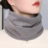 Protector de Cuello Cálido de Polar de Color Sólido, Máscara Resistente al Viento y al Frío para Exteriores, Cubrecuellos, Chaqueta de Plumas, Bufanda de Cuello Falso