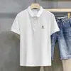 Camiseta de Manga Corta de Verano para Hombre, Bordado Sencillo de Oso, Cuello Clásico, Camisa Polo Elegante, Camiseta de Marca Moderna para Hombre t