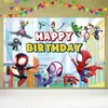 Fundo do Homem-Aranha Transfronteiriço Decoração para Festa de Aniversário Suprimentos Banner de Aniversário do Homem-Aranha Fundo para Fotografia