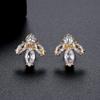 Pendientes de cobre con circonitas combinables para mujer, de estilo europeo y americano, de Jinse, pequeños y modernos, venta al por mayor de fábrica