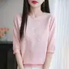 Camiseta Básica Redonda Manga Curta Lantejoula Fresca Respirável Confortável Versátil Primavera Verão Feminina Diária Casual Camada Base