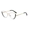 9007 Estilo Nuevo Gafas con Corte Ojo de Gato con Montura Anti Luz Azul Montura de Metal Tendencia para Mujeres con Gafas para Miopía