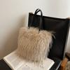 Bolsa de Felpa de Comercio Exterior para Mujer Otoño e Invierno 2024 Nueva Bolso de Hombro y de Mano Casual de Alta Gama Sensación Mao Mao