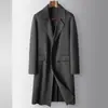 Ropa de Abrigo para Hombre 100% Lana por Encima de la Rodilla Otoño e Invierno Larga Juvenil Alta Lujo Cortavientos de Lana Doble Cara Hecho a Mano de Moda