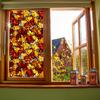 Bl380 Hoja de Arce Otoñal Transfronteriza Pegatina Electrostática para Vidrio Película para Ventana de Vidrio Decoración de Casa Vacacional Sin Pegamento de PVC