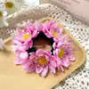 Diadema de Flores Artificiales Grandes de Rosa Nueva Estilo Resort de Playa Tocado para Foto Accesorios de Flores Coloridos para Novia