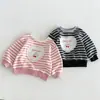 Sudadera Corazón Dulce para Niñas 2026 Nuevo Otoño Bebé Top de Encaje Rayado Falda-Pantalón Infantil zqy6285