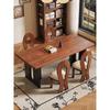 Mesa de Jantar Retangular de Madeira Maciça Estilo Retrô Francês para Sala de Estar de Casa Mesa de Jantar Estilo Wabi-Sabi Mesa de Escritório Retangular Estilo Meio do Século Mesa Grande Longa
