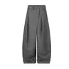Pantalones de traje de pierna ancha estilo Magic Bear 2026, estilo Old Money, con diseño de pliegues, dobladillo curvo, tapeta diagonal, pantalones casuales holgados