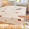 2025 Nueva Sábana Bajera de Leche Copo de Nieve Polar Coral Más Terciopelo Cubierta de Cama Completamente Cerrada Ropa de Cama Protector de Colchón