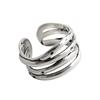 Anillo Combinado de 20 Vueltas Multicapa Estilo Ins para Hombres y Mujeres Apertura Ajustable Textura Creativa Anillo de Dedo de Línea Multicapa