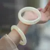 Pulsera de Jade Blanco Waimeng para Mujer Pulsera Plana de Jade Blanco Pulsera de Imitación de Jade Hetian Pulsera Waimeng para Mujer