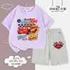 Ropa para Niños Cars Rayo McQueen Conjunto Deportivo Casual de Verano de Dos Piezas con Pantalón Corto de Manga Corta
