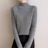 Suéter Casual de Gola Alta Meia-Calça Canelado Outono/Inverno 2026 para Mulheres, Suéter Grosso Slim-Fit Tricô, Camada Base Versátil, Transfronteiriço