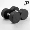 Halteres redondos com cabeça preta revestida, ferro fundido maciço, peso fixo para yoga, fitness em casa, venda direta de fábrica, somente atacado
