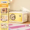 Jaula de Gato de Plástico para Gatos de Interior en Casa, Doble Capa para Mascotas Perro Pequeño Nido de Gato Semicerrado para Cuatro Estaciones