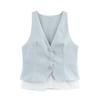 Ropa Europea y Americana Transfronteriza Verano 2025 Nueva Moda Casual Versátil Rayas Empalmadas Sin Mangas Chaleco 4661077