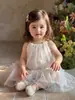 Saia de Malha com Suspensório para Menina no Verão, Saia Fina para Meninas, Vestido de Flor Tridimensional Estilo Princesa Fresco e Confortável