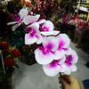Cinta de flores artificiales de Phalaenopsis, película decorativa para el hogar, flores hechas a mano, accesorios de boda, flores falsas, fábrica al por mayor