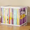 Bolsa de almacenamiento portátil transparente a prueba de polvo para libros de estudiante, impermeable, resistente y duradera, para organizar ropa y artículos varios en el escritorio