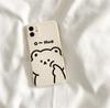 Funda para Teléfono iPhone 15 Pro Max de Conejito Osito para Parejas, Apple 13 Cobertura Completa Borde Recto 17 Dibujo Animado Anticaídas