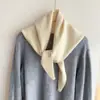 100% Cachecol Triângulo de Lã Australiana Listrado Xale Turbante Tricotado Cachecol Pequeno Multifuncional Coreano Feminino