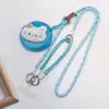 Pelúcia de Frango Amarelo Pequeno Desenho Animado Bolsa Pequena Cordão para Celular Alça Transversal Longa Trançada Porta-Cartão Três em Um Cordão Personalizado