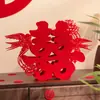 Adornos para decoración de habitaciones de boda, arreglo para sala de estar y dormitorio de compromiso, carácter tridimensional de dragón y fénix "doble felicidad" para exhibición en mesa, artículos para bodas