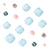 Unhas de Pé Usáveis Estilo Francês com Craquelado Transfronteiriço Totalmente Cravejadas, Peças de Unha de Pé Usáveis Brilhantes, Peças de Unha de Pé para Nail Art Atacado
