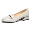 Elegantes zapatos de mujer con tacón grueso, nuevo modelo otoño 2026, zapatos pequeños de piel suave, punta fina, zapatos de madre, zapatos de piel de corte bajo, versátiles
