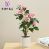 Flor de Rosa Artificial de Caule Alto Grande Bonsai Decoração Criativa para Interior Planta Artificial Planta Verde Planta Artificial em Vaso Flor Artificial