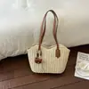 Bolso de Mano Tejido de Paja para Mujer Modelo Nuevo 2026 Gran Capacidad para Viajes Diarios Bolso de Mano Tejido Bolso de Hombro para Vacaciones en la Playa