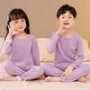 Ropa de Otoño para Niños, Pantalones de Otoño, Conjunto de Ropa Interior de Cuello Medio para Niños y Niñas, Suéter de Algodón de Terciopelo Doble Cara, Conjunto de Pijama, Invierno