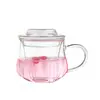 Taza Filtro de Vidrio de Borosilicato Alto Vaso de Agua Oficina Hogar Capa Única Tres Piezas Taza de Té Transparente Redonda Taza Divertida