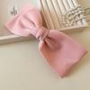 Grande Doce Cor Sólida Tecido Bow Duckbill Clipe Simples Elegante Cabeça Cabelo Elegante High-end Grampo de cabelo para mulheres