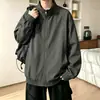 Jaqueta bomber desconstruída estilo americano, jaqueta baseball masculina de outono com gola alta, jaqueta coach legal e estilosa, peça externa workwear