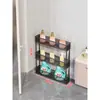 Estante de Almacenamiento para Lavadora, Gabinete Lateral Estrecho para Detergente de Lavandería, Estante de Almacenamiento Multicapa para Balcón y Baño, Estante Estrecho