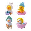 Novo produto transfronteiriço: Fofa estatueta de patinho amarelo, acessório de decoração DIY de mini cena em miniatura, ornamento para mesa de escritório