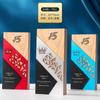 Trofeo de Cristal Creativo de Madera Sólida Personalizado Empleado Destacado Impresión a Color Medalla con Foto Reconocimiento Souvenir Tarjeta de Autorización Personalizado
