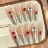 Unhas Portáteis Branqueadoras Feitas à Mão para Outono e Inverno, Vinho Tinto de Alta Qualidade com Diamante, Francesinha Olho de Gato, Unhas Portáteis Simples e Versáteis Atacado