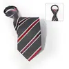 Corbata de Nuevo Estilo para Hombre de 8 cm Fácil de Usar, Corbata Perezosa de Rayas Rojas de Alta Gama, Diseño Personalizado Disponible, No Necesita Atar