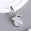 Colgante de Cristal de Piedra Natural Transfronterizo Europeo y Americano Alas de Ángel Collar con Colgante de Ángel Colgante Texturizado en Forma de Gota de Agua Venta al por Mayor